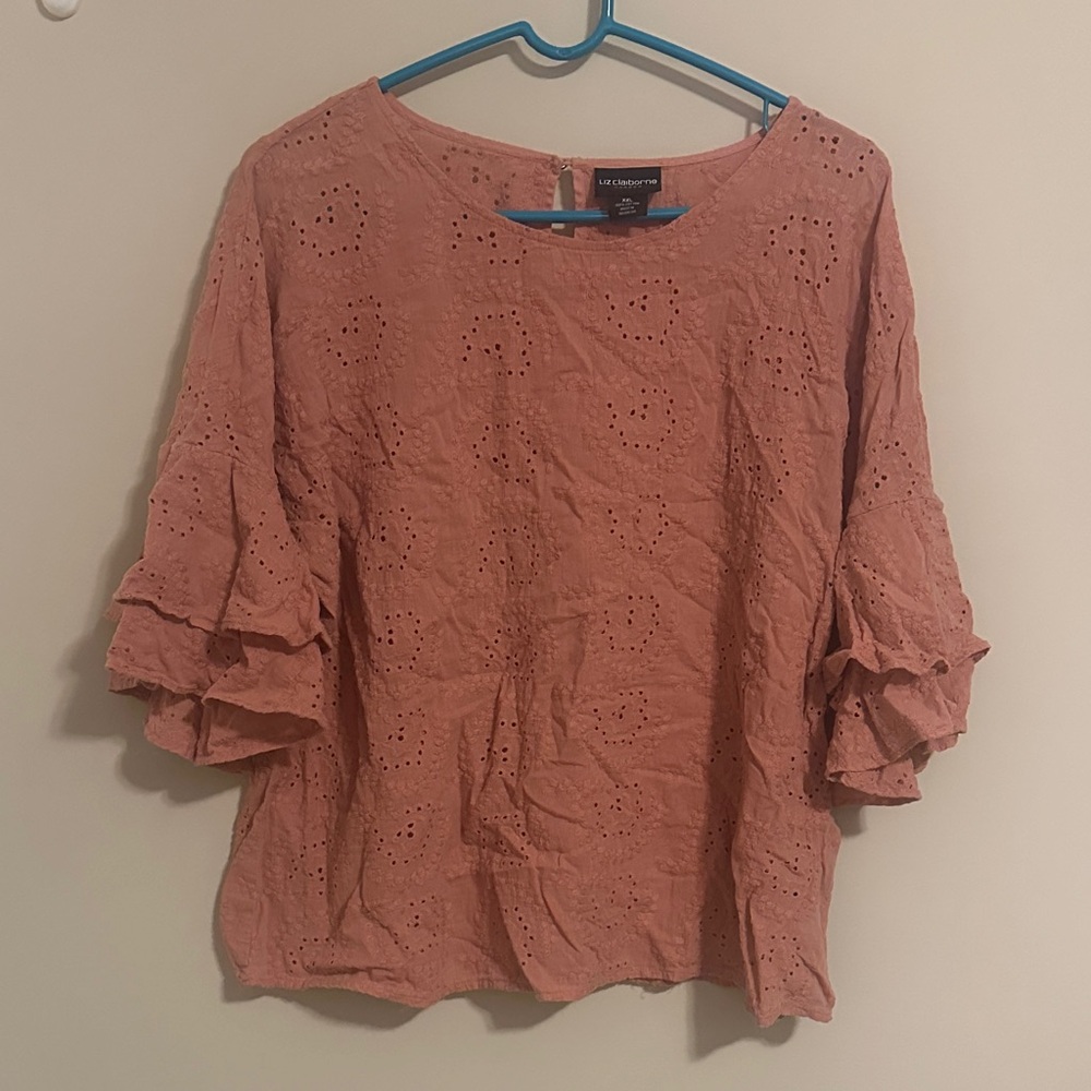 Liz Claiborne Blush Eyelet Blouse